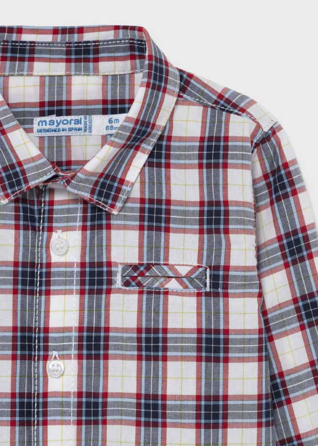 Camisa Manga Larga Cuadros Rojo F.2145 MAYORAL - Image 2