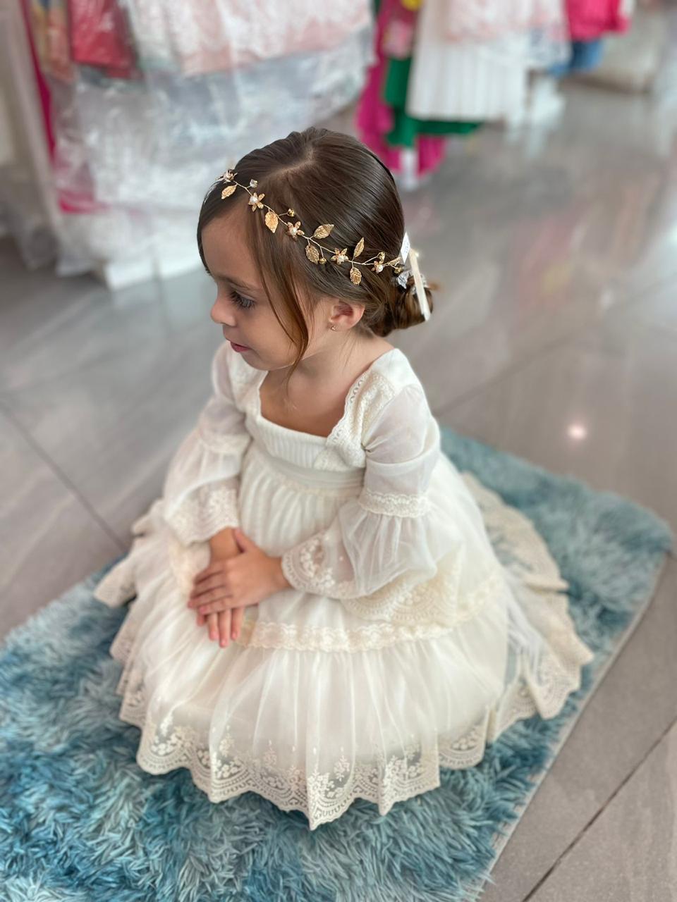 Vestido de Ceremonia Crudo F.5036 ABEL Y LULA