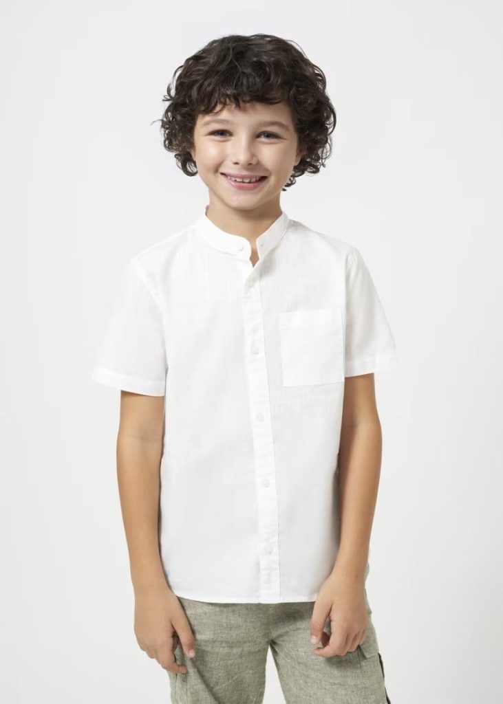 Camisa MC 78Blanco/80Celeste F.6118 MAYORAL