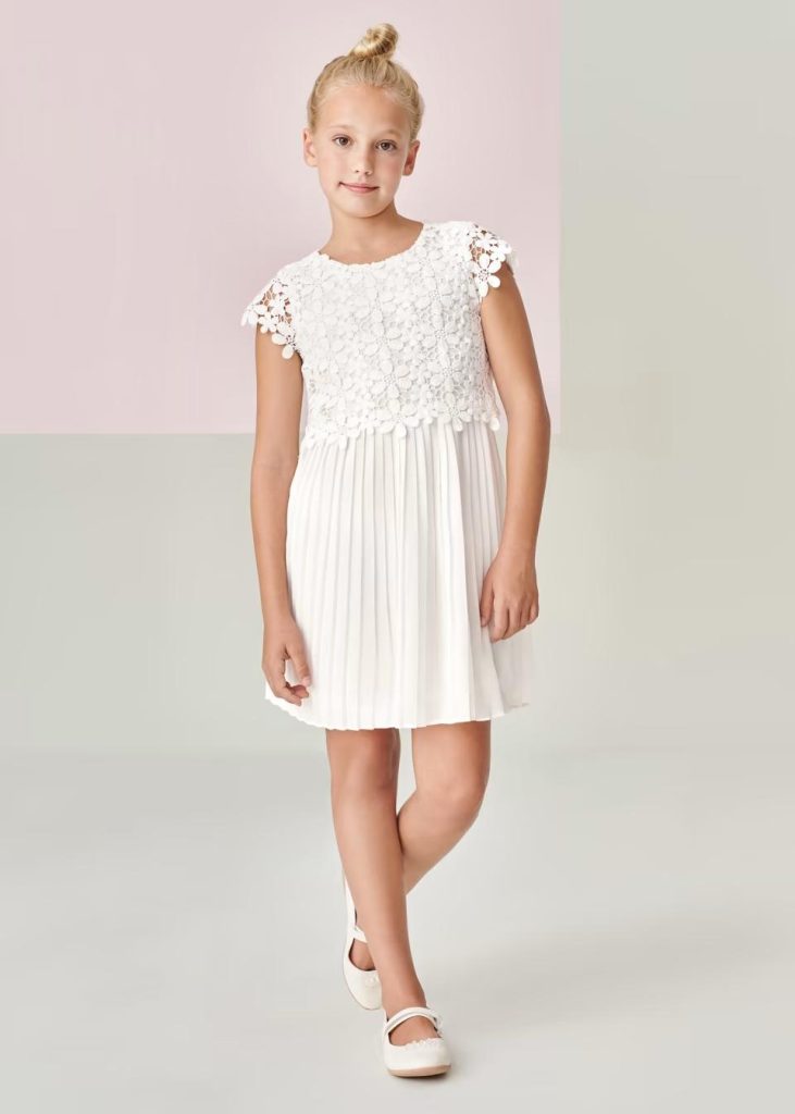 Vestido de Guipur Crudo/Mimosa F.6916 MAYORAL