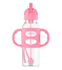 Biberon estandar con popote y asas 8oz Rosa/Azul F.SB81101/SB81102 - Image 7